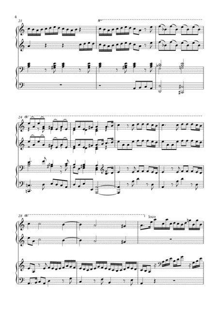 Bach Organ Concerto II In A Minor (after Vivaldi 2 Violin Concerto) Arranged For Piano Duet (complet
